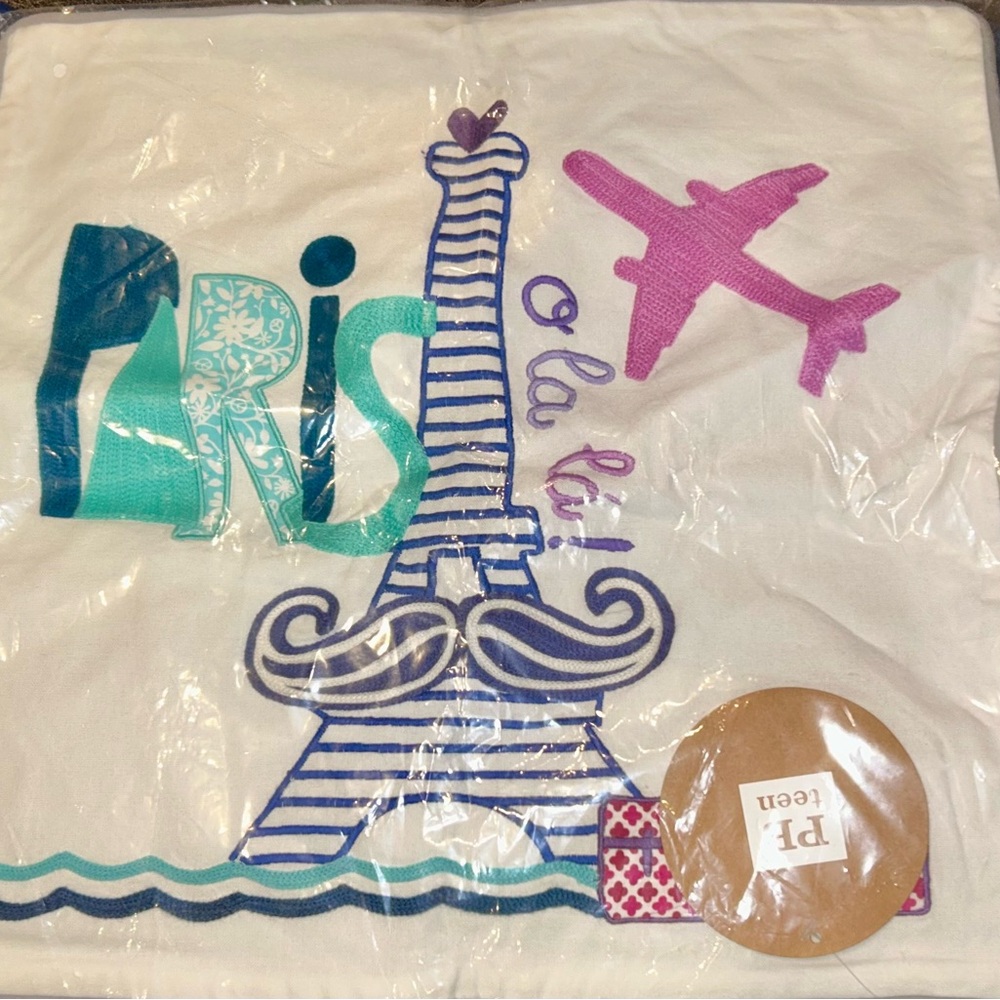 Pottery Barn Teen NEW Paris Eiffel Tower Pillow Cover